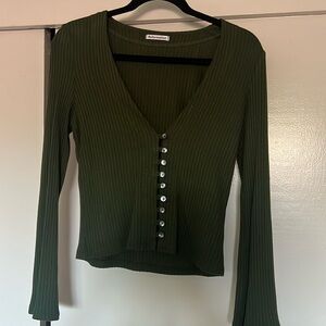 Reformation gellar knit top in fern size large